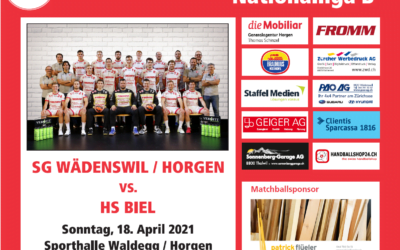 Vorschau: NLB: SG Wädenswil-Horgen – HS Biel, Sonntag, 18.04.2021, 16.00Uhr, Waldegg Horgen