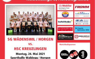 Vorschau:  NLB SG Wädenswil/Horgen – HSC Kreuzlingen 24.05.2021, 16:30Uhr