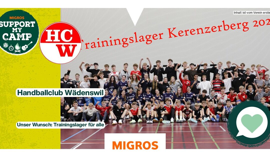 Migros «Support my Camp»: HCW Trainingslager für Alle