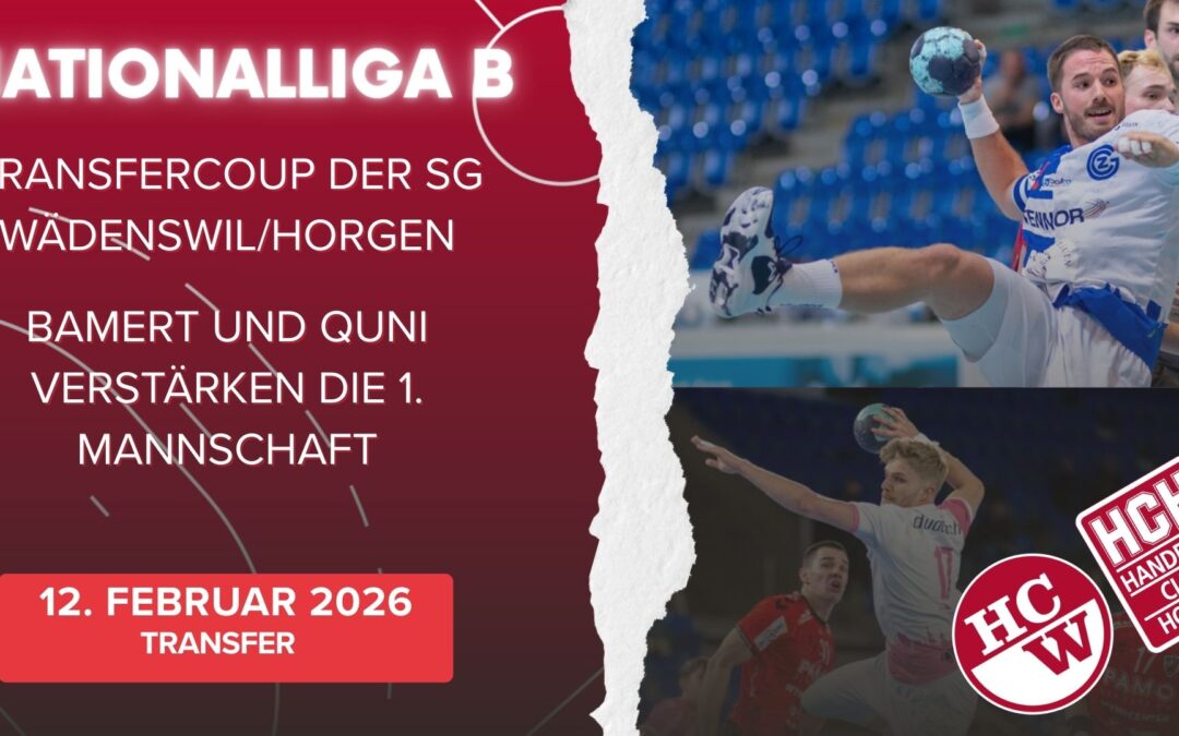 Transfercoup der SG Wädenswil/Horgen: Bamert und Quni verstärken die 1. Mannschaft