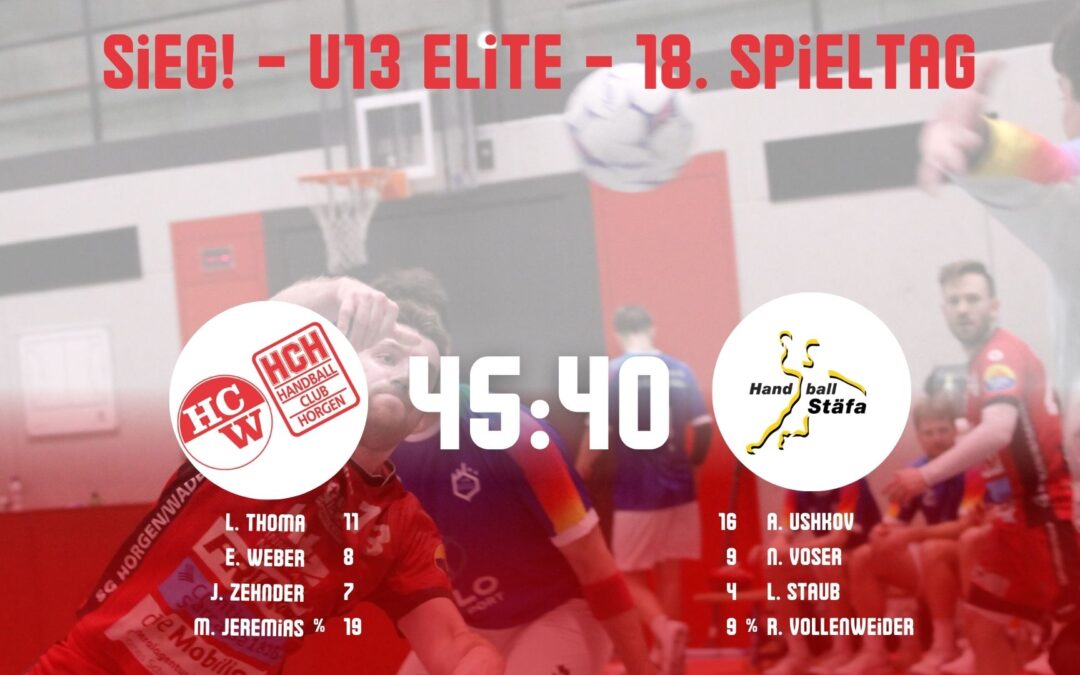 Spielbericht U13 Elite: SG Horgen/Wädenswil – Handball Stäfa